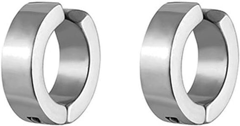 316L Surgical Steel Clip On Men Women Hypoallergenic Non-piercing Hoop Earrings